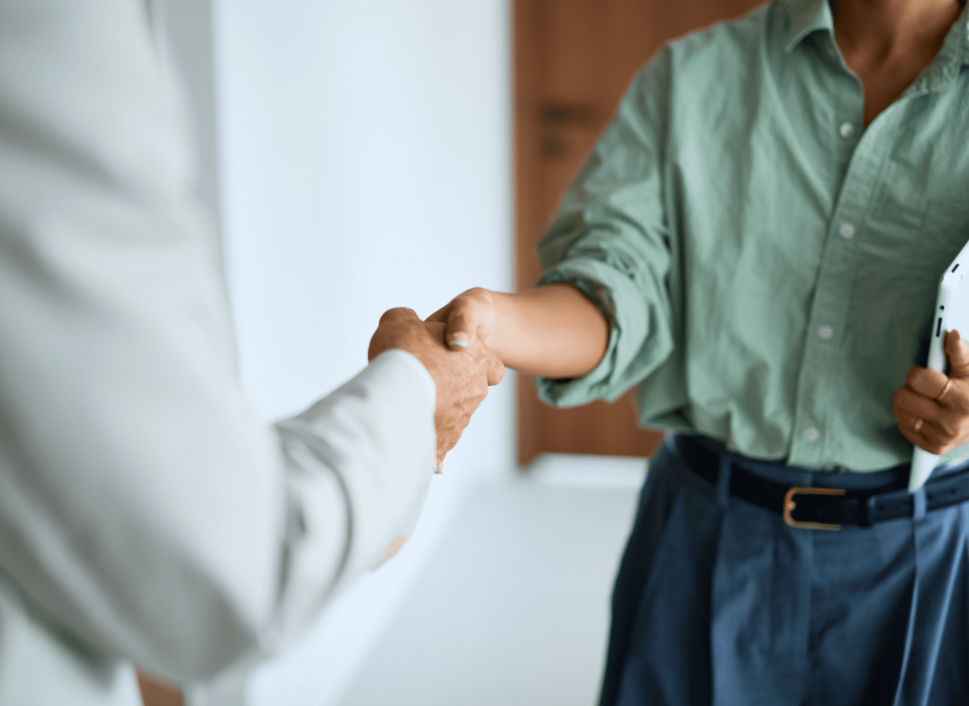 Handshake between two people